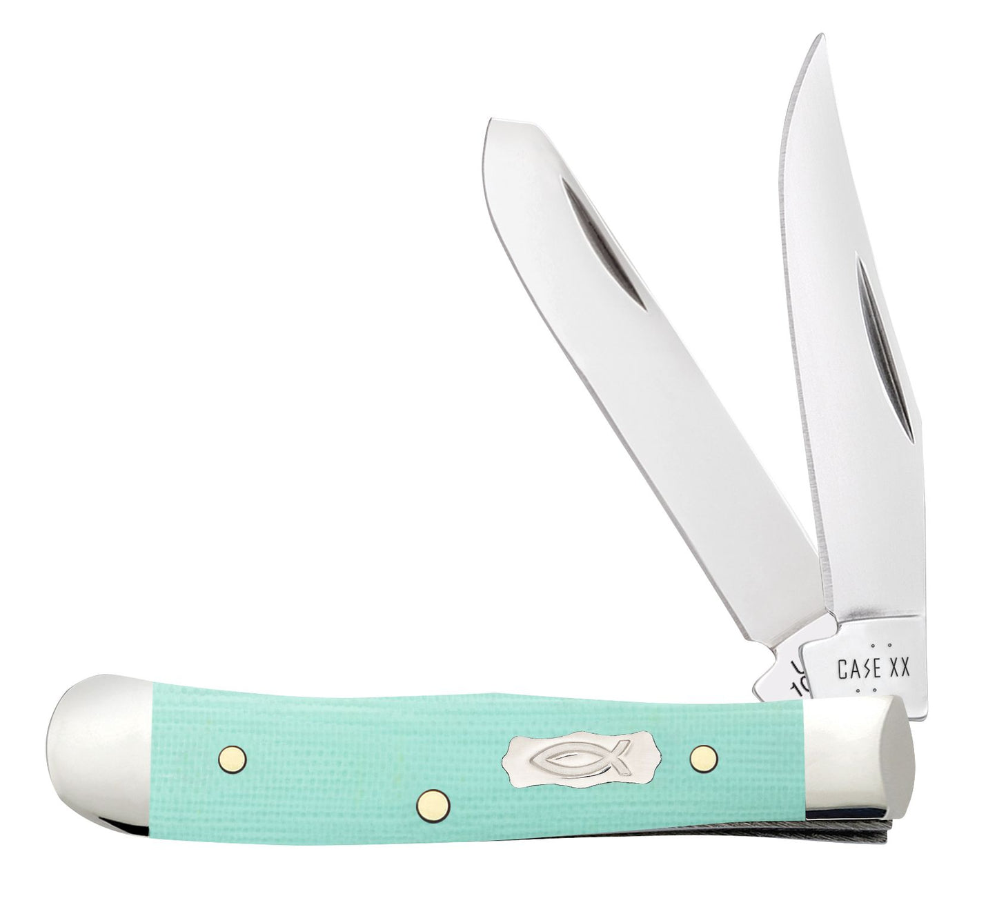 Case Knife Seafoam Green G-10 Smooth Tiny Trapper 18110