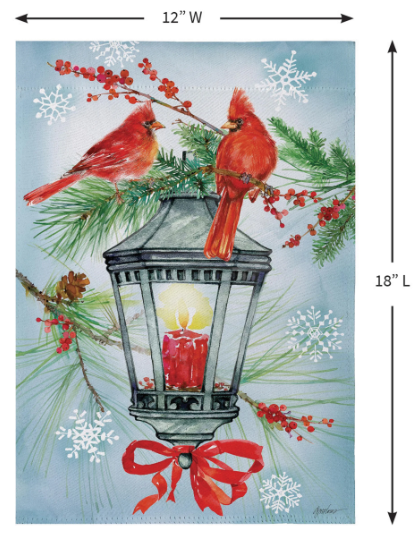 Cardinal Lantern Garden Flag