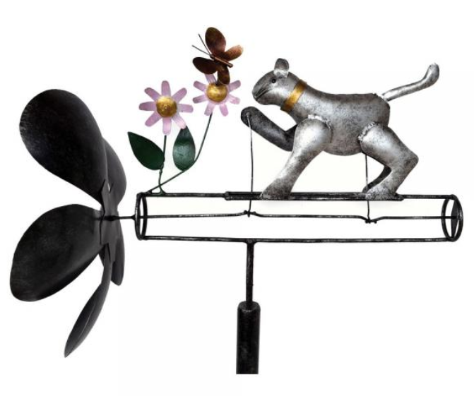 Gray Cat Whirligig