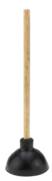 6" Plunger With Wood Handle