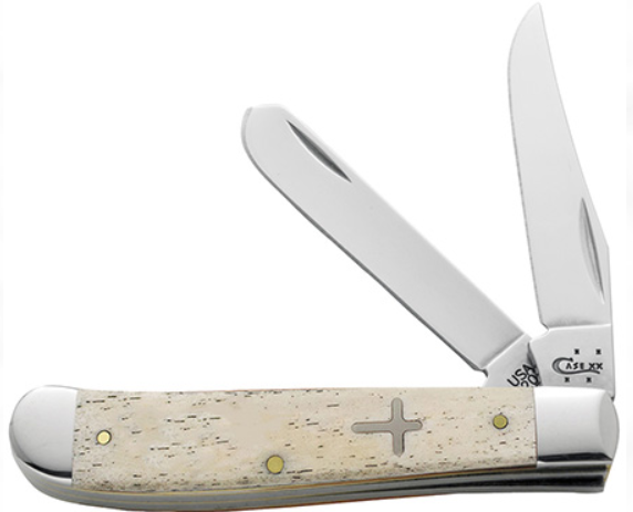 Case Knife Smooth Natural Bone Mini Trapper Cross 22505