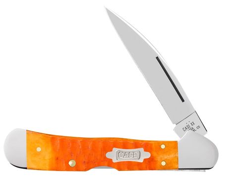 Case Knife Persimmon Orange Bone Gator Jig CopperLock CS 38072