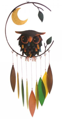 Spikey Owl Moon Wind Chime