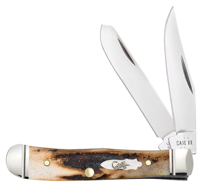 Case Knife Genuine Stag Tiny Trapper w/Tin 10862