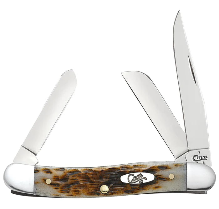 Case Knife Amber Bone Medium Stockman 00042