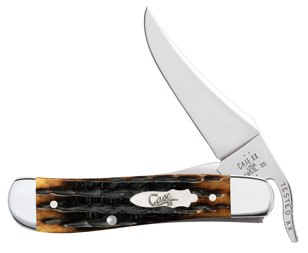 Case Knife Dark Molasses Bone Kinfolks Jig RussLock 12773