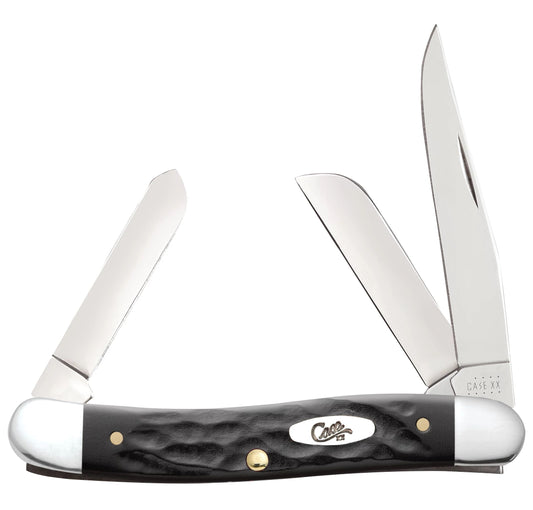 Case Knife Rough Black Synthetic Jig Stockman 18222