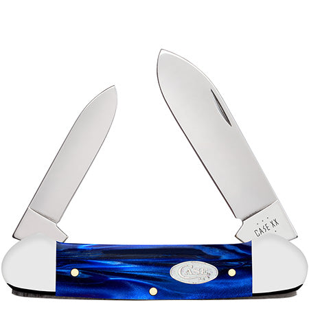Case Knife Blue Kirinite Canoe 23447