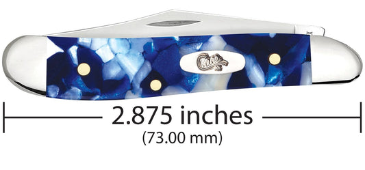 Case Knife Blue Crackle Kirinite Peanut 50723