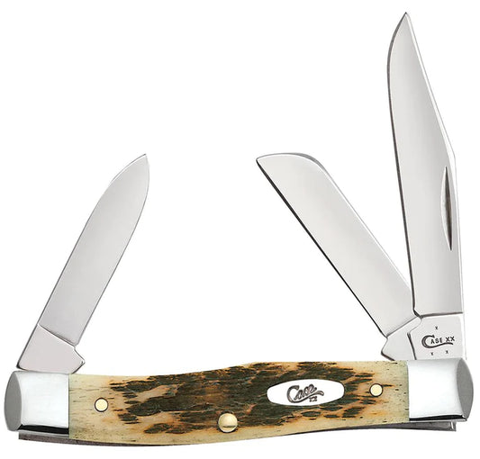Case Knife Amber Peach Seed Stockman 00079