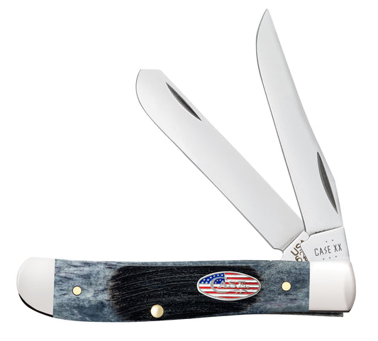Case Knife Gray Bone Sawcut Mini Trapper 53066