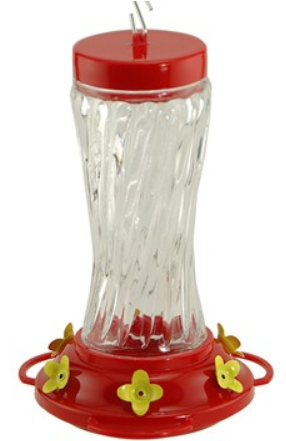 Audubon Glass Swirl Hummingbird Feeder 16oz