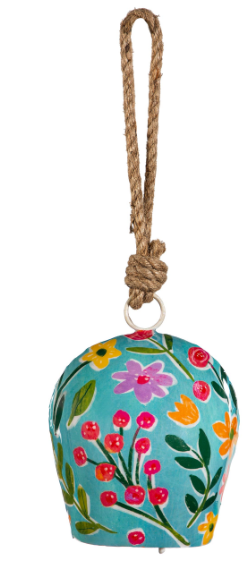 Printed Colorful Bouquets Garden Bell