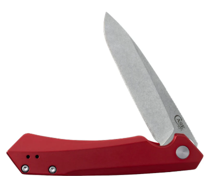 Case Knife Red Anodized Aluminum Kinzua with Spear 64661