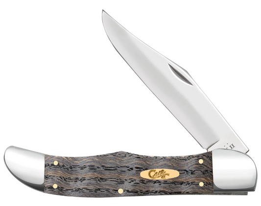 Case Knife Black Curly Oak Folding Hunter 14008