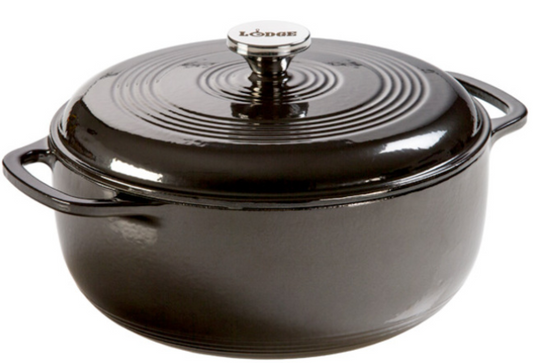 Lodge Cast Iron Enameled Dutch Oven Midnight Chrome 6QT