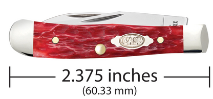 Case Knife Dark Red Bone Tiny Trapper 31944