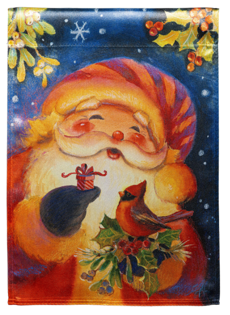 Cheerful Santa Garden Flag