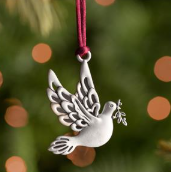 Solid Pewter Dove Ornament