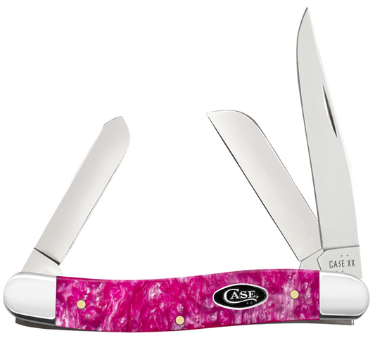 Case Knife Pink Crackle Kirinite Medium Stockman 16161