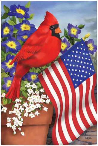 Cardinal Glory USA Flag Garden Flag