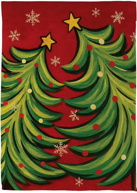 Twin Christmas Trees Suede