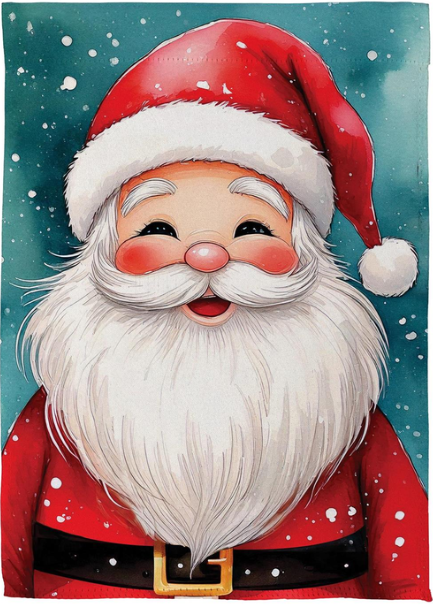 Rosy Cheeked Santa Suede