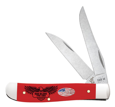 Case Knife Red Synthetic God Bless the USA Mini Trapper CS AWTC07GB2