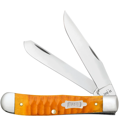 Case Knife Persimmon Orange Bone Gator Jig Trapper CS 38070