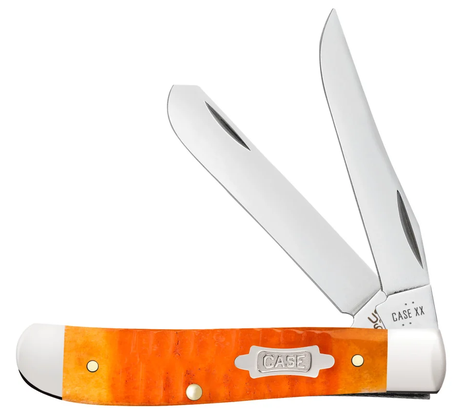 Case Knife Persimmon Orange Bone Gator Jig Mini Trapper CS 38071