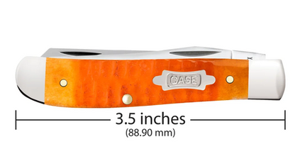Case Knife Persimmon Orange Bone Gator Jig Mini Trapper CS 38071