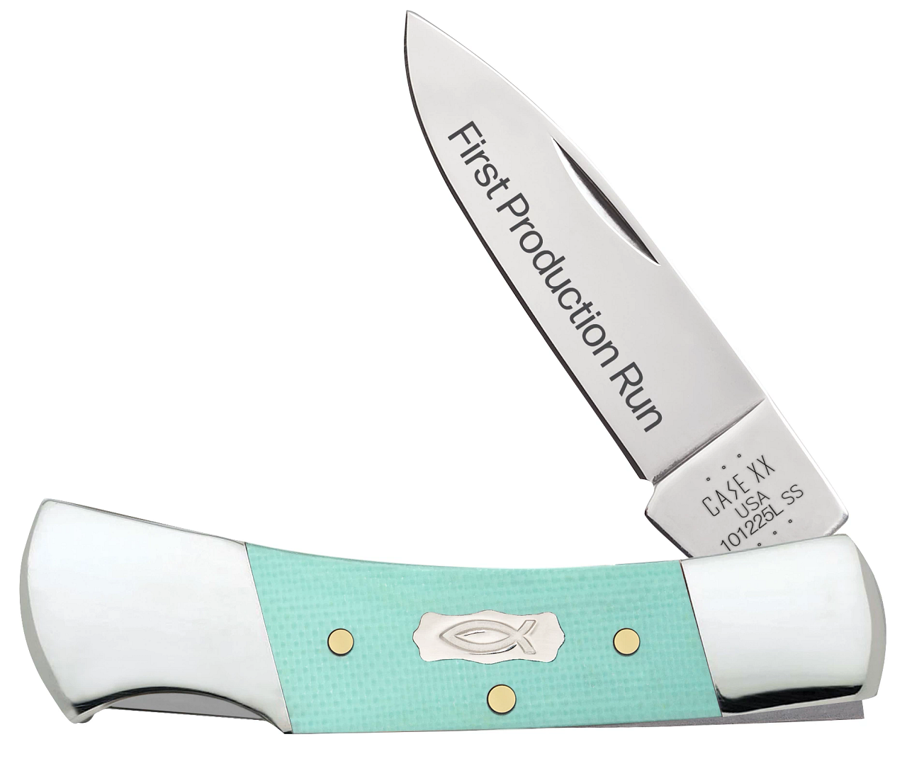 Case Knife First Run Seafoam Green G10 Lockback 95816