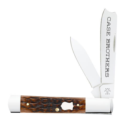 Case Knife Brown Bone Russell Jig Razor 79417